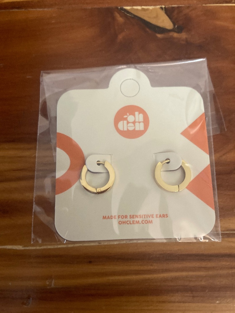 NEW Oh Clem O.G. Smooth Huggie Hoop Earrings - Gold